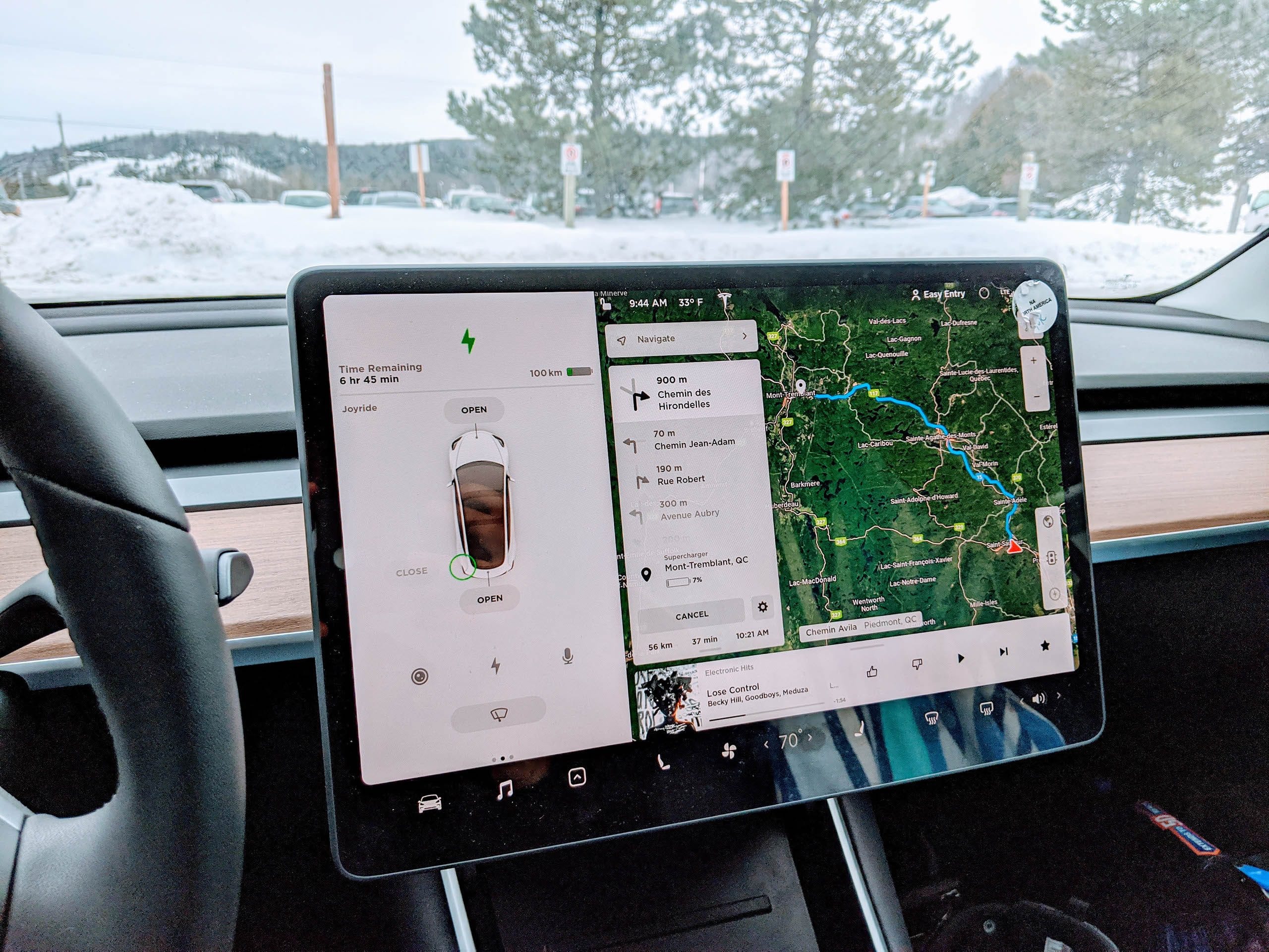 Tesla Destination Charging Screen