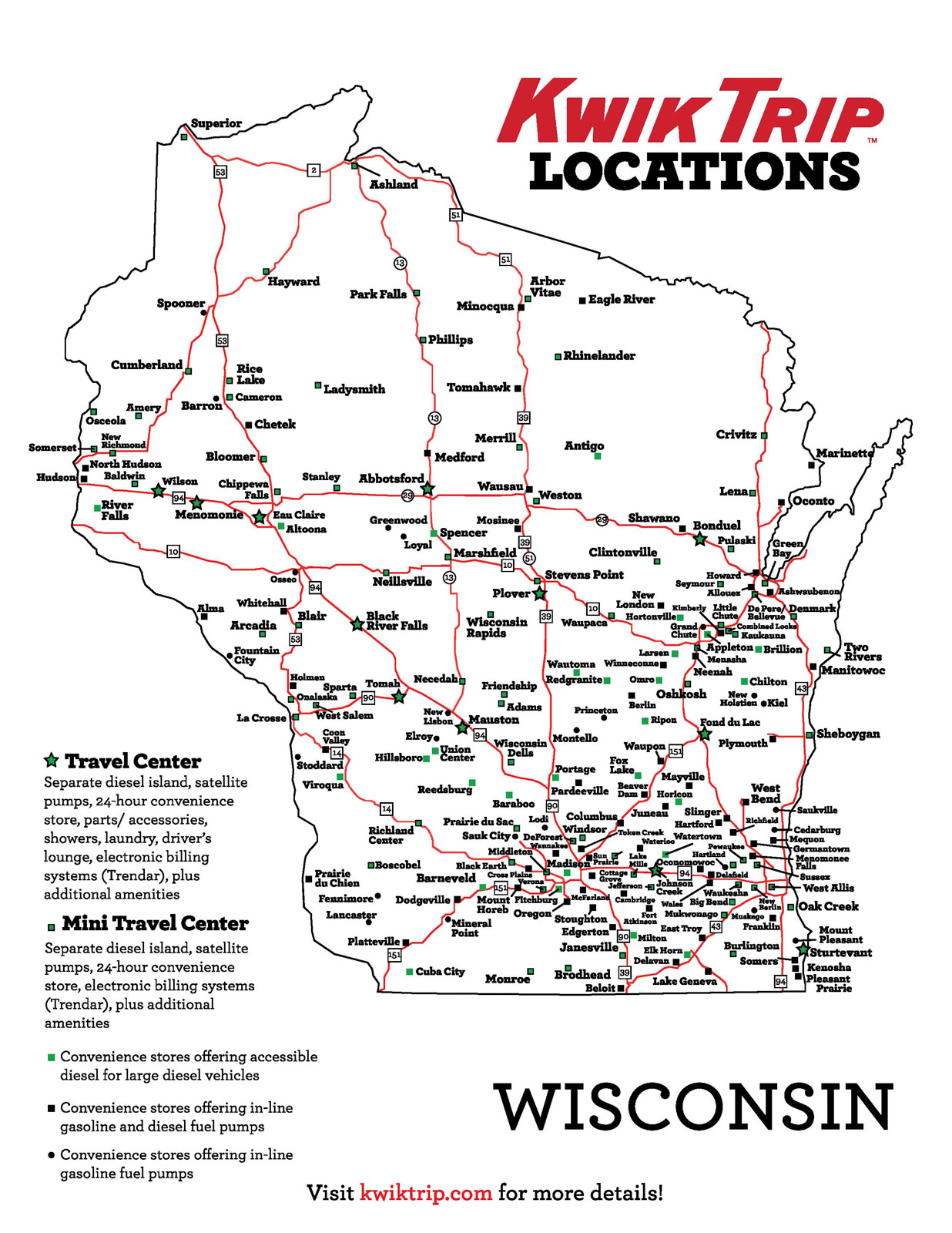 Kwik Trip Locations in Wisconsin