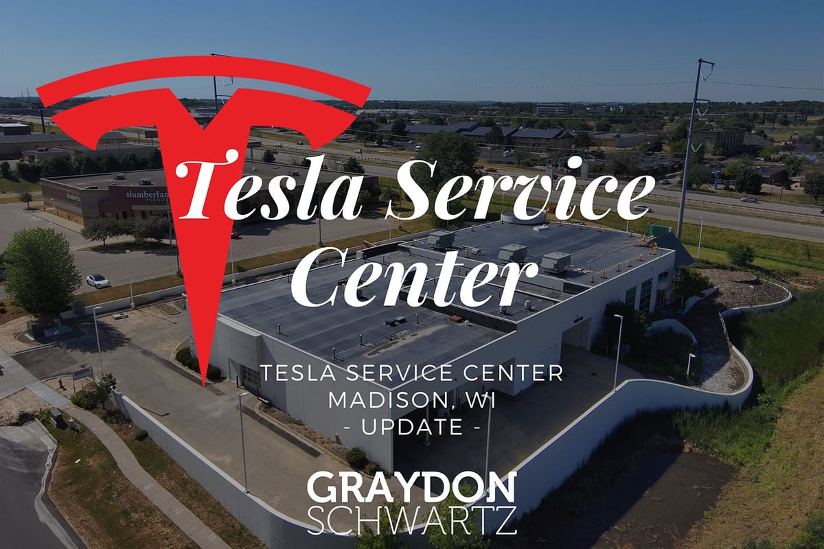 Another Look Outside of the Tesla Service Center Madison Wisconsin