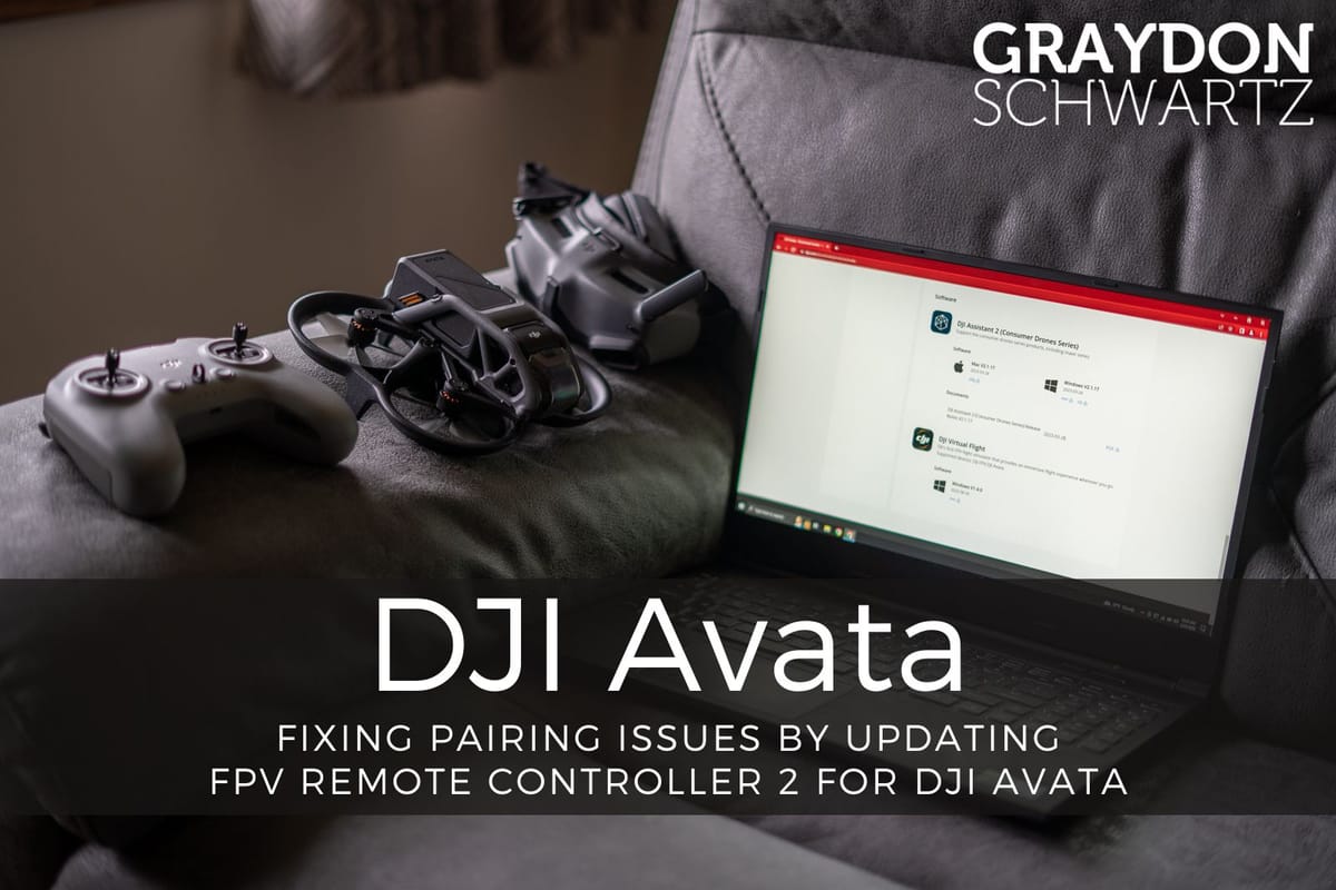 Fixing Pairing Issues by Updating FPV Remote Controller 2 for DJI Avata