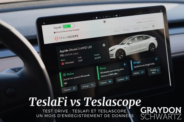 Test Drive : TeslaFi vs Teslascope, un mois d'enregistrement de données 2023