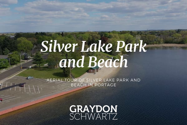 Aerial Tour of Silver Lake Park and Beach in Portage