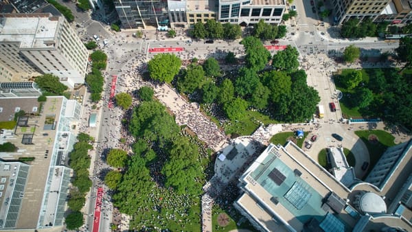 “No Kings” Was the Biggest Protest in U.S. History — Aerial Views Over Madison, WI